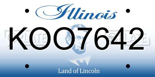 KOO7642 Illinois License Plate