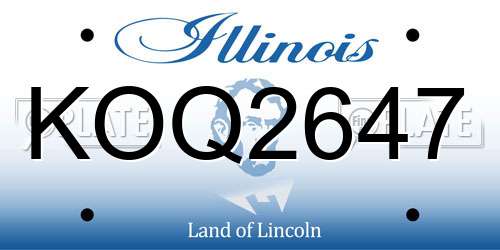 KOQ2647 Illinois License Plate