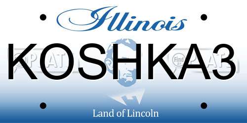 KOSHKA3 Illinois License Plate