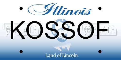 KOSSOF Illinois License Plate