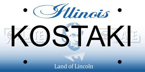 KOSTAKI Illinois License Plate