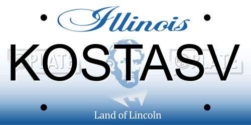 KOSTASV Illinois License Plate