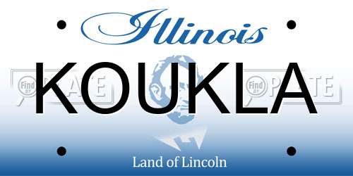 KOUKLA Illinois License Plate