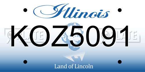 KOZ5091 Illinois License Plate