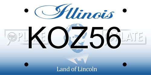 KOZ56 Illinois License Plate