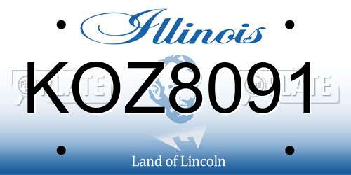 KOZ8091 Illinois License Plate