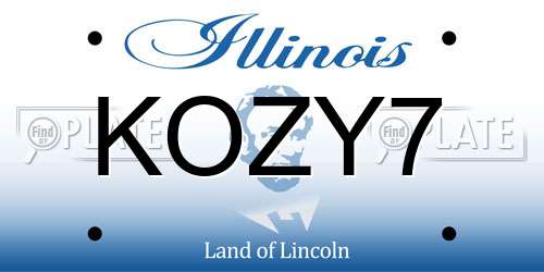 KOZY7 Illinois License Plate