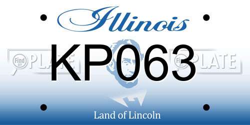 KP063 Illinois License Plate