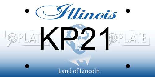 KP21 Illinois License Plate