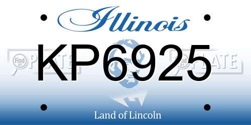 KP6925 Illinois License Plate
