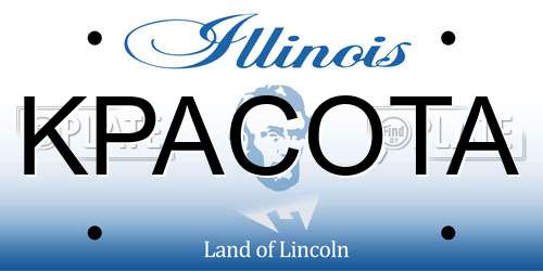 KPACOTA Illinois License Plate