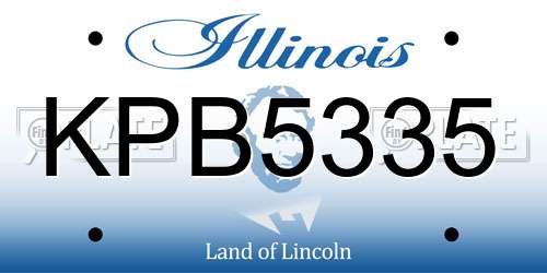 KPB5335 Illinois License Plate