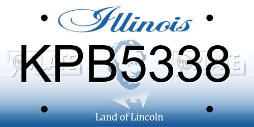 KPB5338 Illinois License Plate