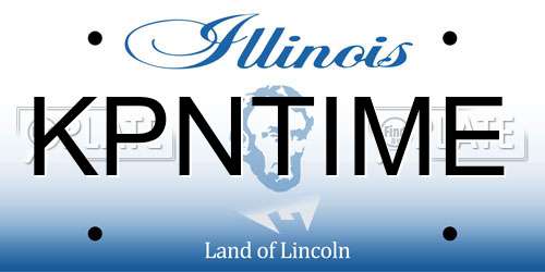 KPNTIME Illinois License Plate