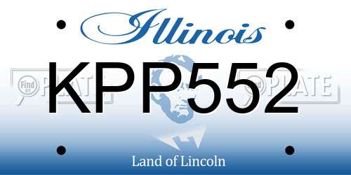 KPP552 Illinois License Plate