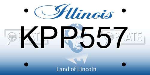 KPP557 Illinois License Plate