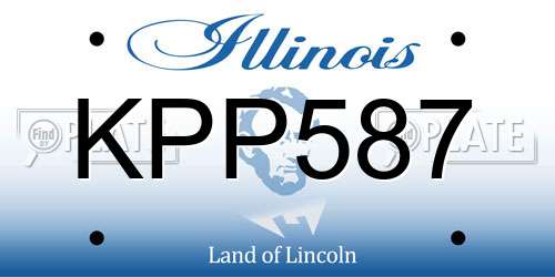 KPP587 Illinois License Plate