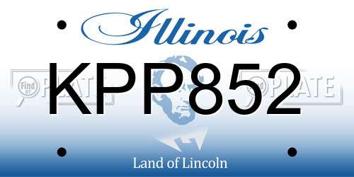 KPP852 Illinois License Plate