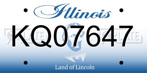 KQ07647 Illinois License Plate