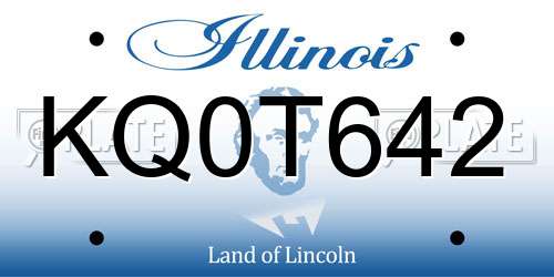 KQ0T642 Illinois License Plate