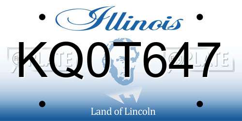 KQ0T647 Illinois License Plate