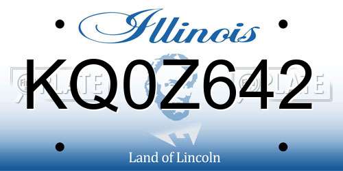 KQ0Z642 Illinois License Plate