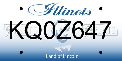 KQ0Z647 Illinois License Plate