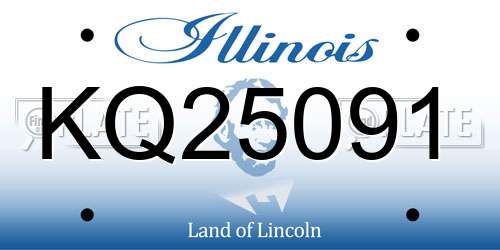KQ25091 Illinois License Plate
