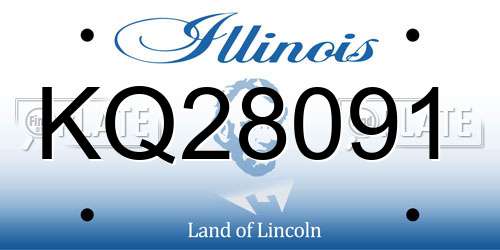 KQ28091 Illinois License Plate