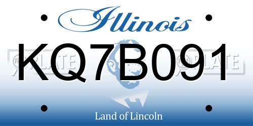 KQ7B091 Illinois License Plate