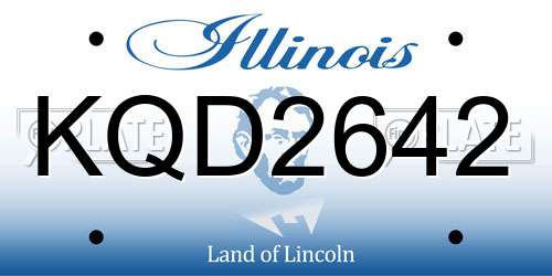 KQD2642 Illinois License Plate