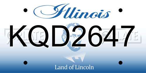 KQD2647 Illinois License Plate