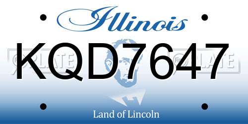 KQD7647 Illinois License Plate