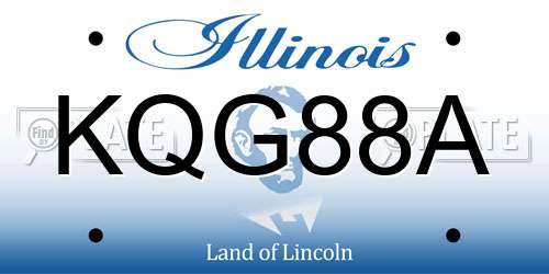 KQG88A Illinois License Plate