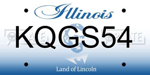 KQGS54 Illinois License Plate