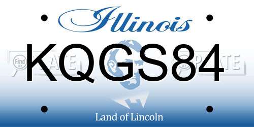 KQGS84 Illinois License Plate