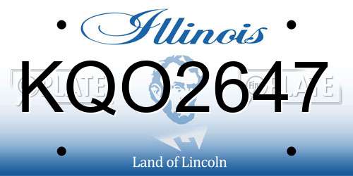 KQO2647 Illinois License Plate