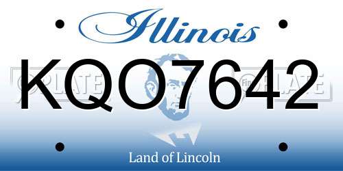 KQO7642 Illinois License Plate