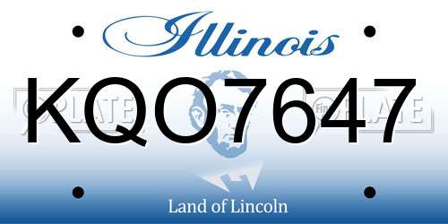 KQO7647 Illinois License Plate