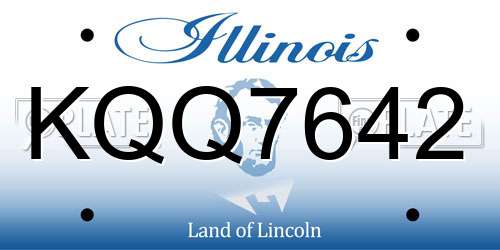 KQQ7642 Illinois License Plate