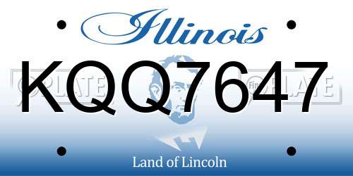 KQQ7647 Illinois License Plate