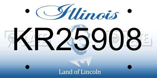 KR25908 Illinois License Plate