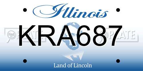 KRA687 Illinois License Plate