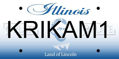 KRIKAM1 Illinois License Plate