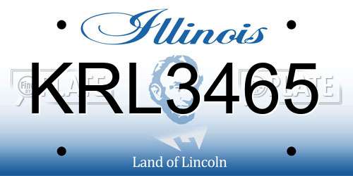 KRL3465 Illinois License Plate