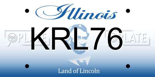 KRL76 Illinois License Plate