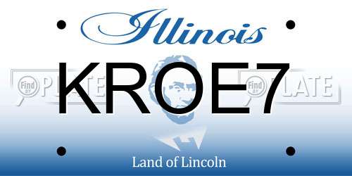 KROE7 Illinois License Plate