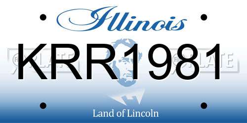 KRR1981 Illinois License Plate