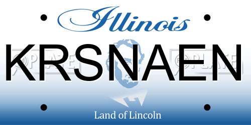 KRSNAEN Illinois License Plate