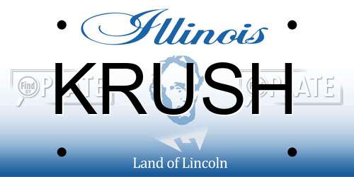 KRUSH Illinois License Plate
